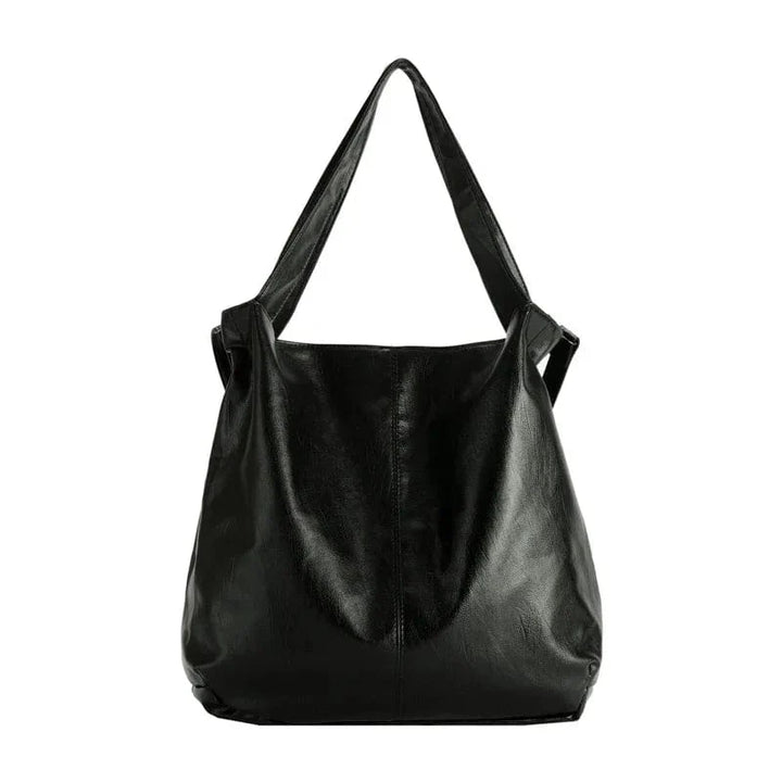 Sac bandoulière tendance pour femme en cuir vegan marron, style fourre-tout