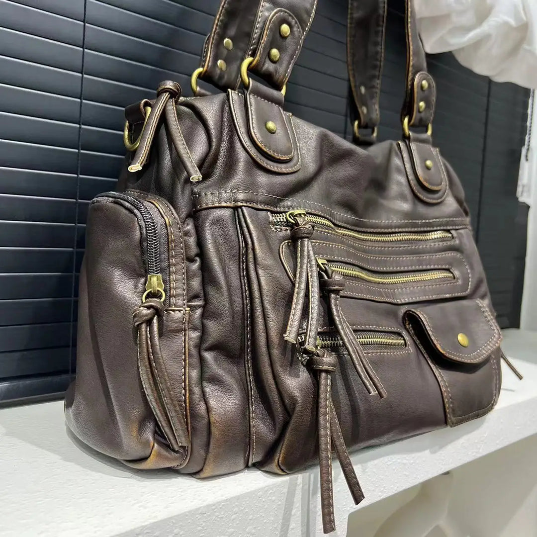 Sac cabas marron pour femme, style élégant et pratique, parfait pour le quotidien et toutes occasions.