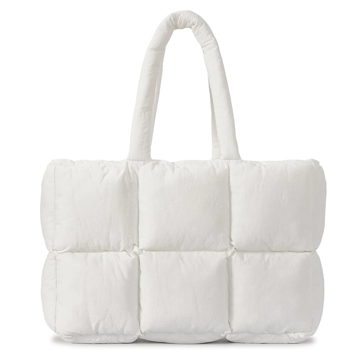 Sac cabas femme matelassé en nylon, grand format élégant, idéal comme sac shopping quotidien.
