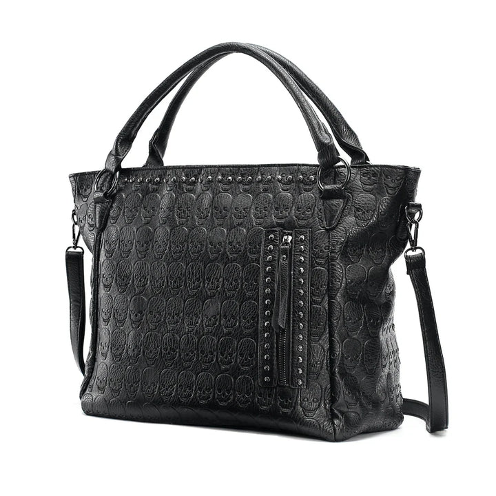 Sac cabas noir spacieux en cuir PU, idéal pour femme et étudiante, lycée/école. Style tendance.