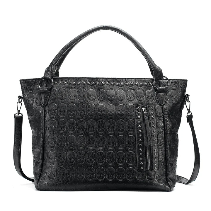 Sac scolaire cabas en cuir PU noir, stylé et organisé pour le lycée. Sac à main et épaule tendance.