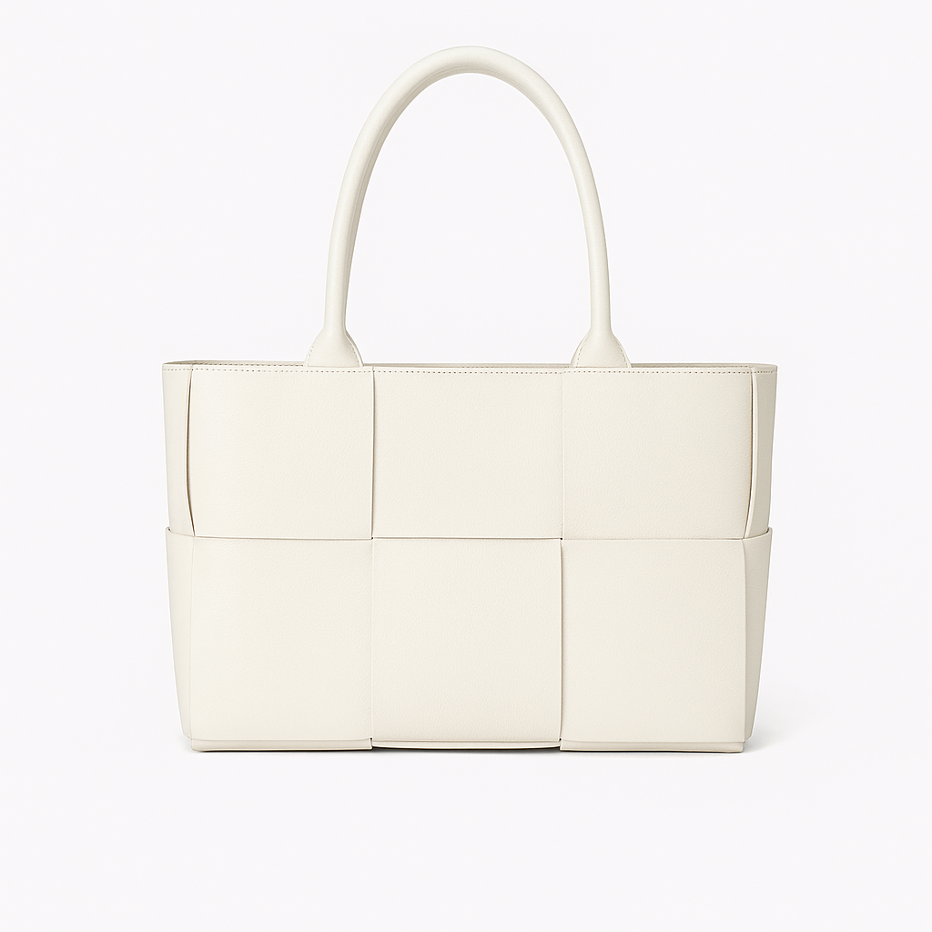 "sac cabas NOXA brun en cuir tressé élégant, design minimaliste pour femmes, parfait pour toute occasion, style urbain"
