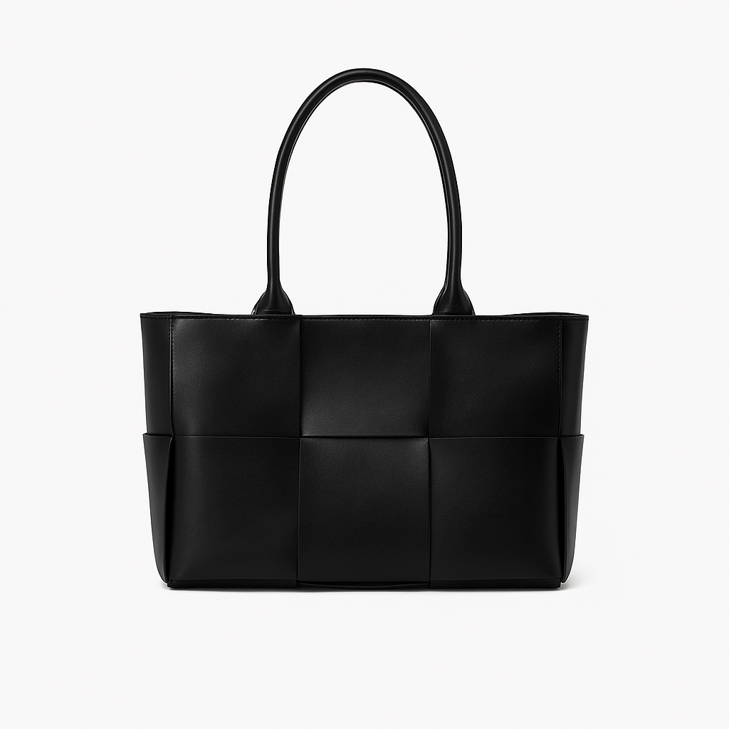 "sac cabas NOXA brun en cuir tressé élégant, design minimaliste pour femmes, parfait pour toute occasion, style urbain"
