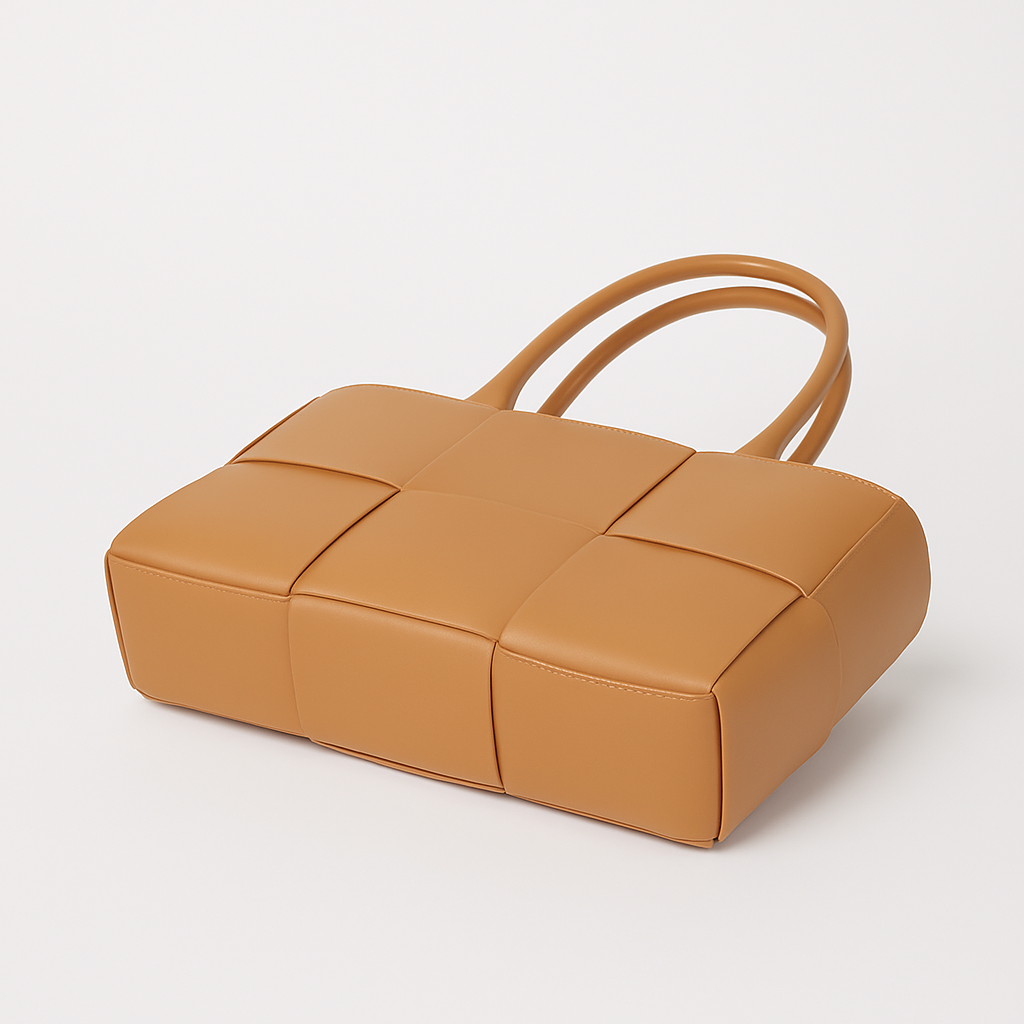 "sac cabas NOXA brun en cuir tressé élégant, design minimaliste pour femmes, parfait pour toute occasion, style urbain"