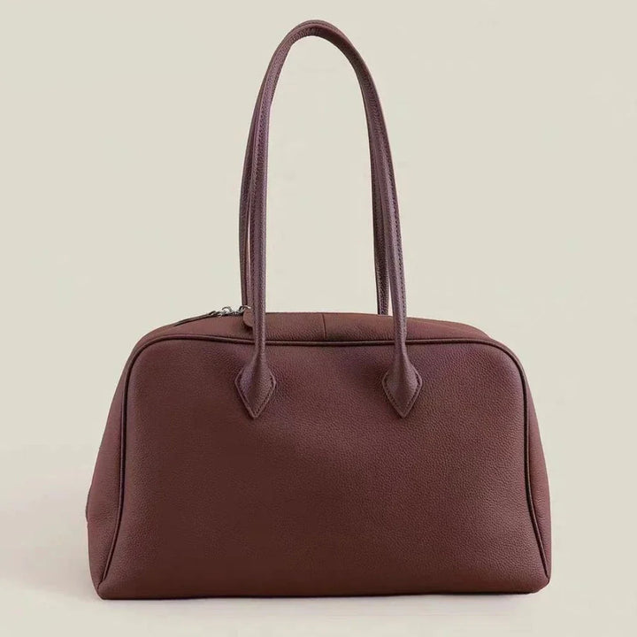 Sac cabas Sanza élégant en cuir grainé pour femme, grand format, idéal mode et quotidien.