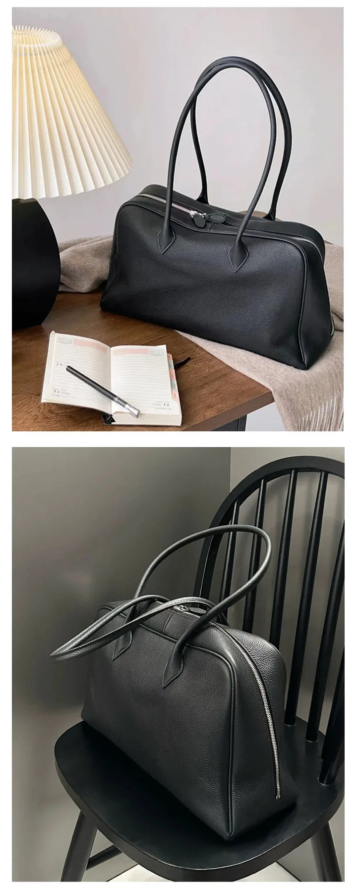 Intérieur spacieux du sac cabas Sanza avec organisateur, idéal pour tous les essentiels quotidiens de femme.