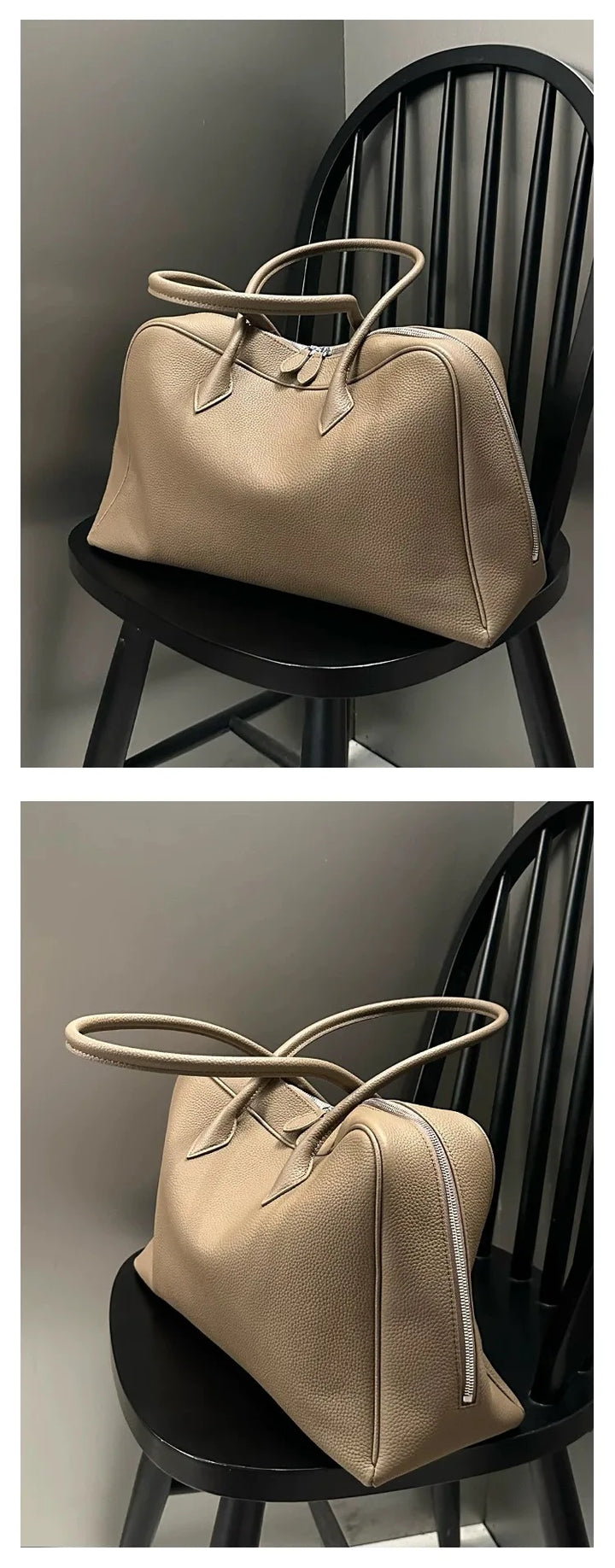 Sac cabas Sanza grand format, cuir grainé, design élégant et fonctionnel, un incontournable pour femme.