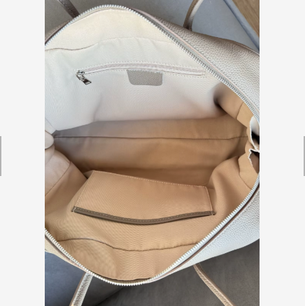 Sac cabas Sanza en cuir grainé, un grand sac à main élégant et fonctionnel pour la femme active.
