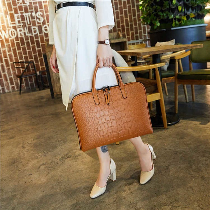 Sac à bandoulière ordinateur femme en cuir PU noir, élégant et pratique pour le quotidien