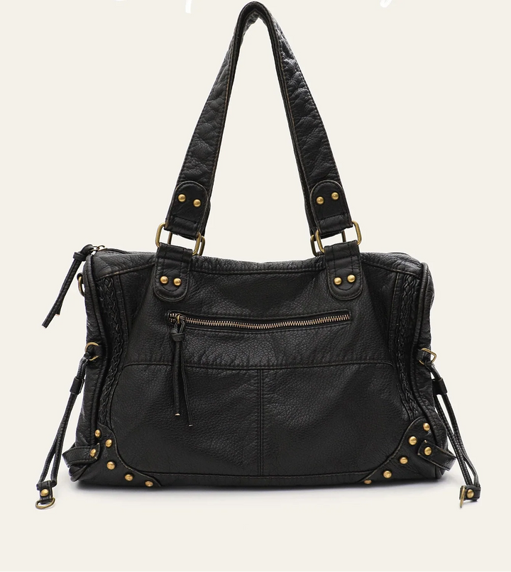 Sac à main cabas noir en cuir synthétique, grand format, pour femme, parfait comme sac de travail ou d'université