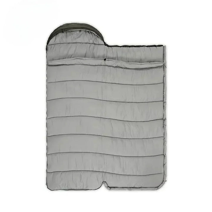 "Sac de couchage outdoor ultraléger gris, design ergonomique, isolation thermique optimale pour camping et trek."