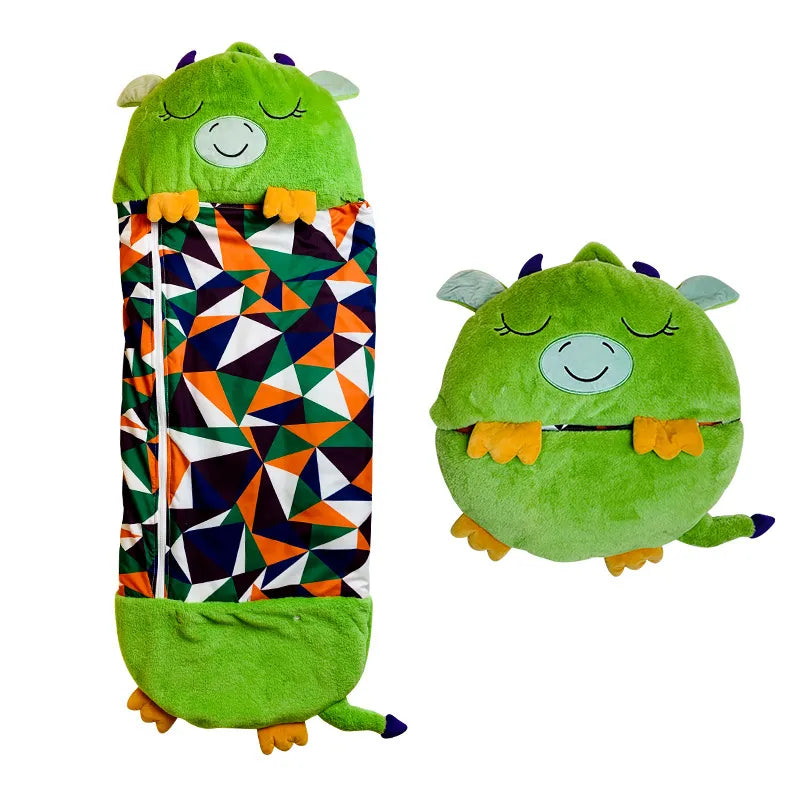 Sac de couchage peluche doux pour enfants, idéal pour le sommeil et les câlins.