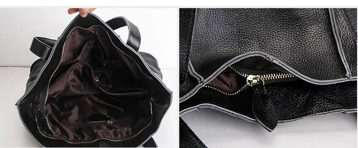 Sac de cours en cuir pour femme, design élégant et spacieux, parfait pour étudiantes et professionnelles.