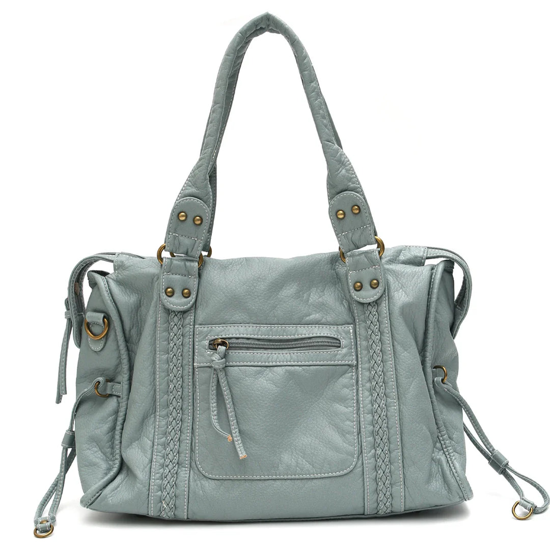Sac d'étudiante élégant et grand, avec bandoulière, idéal pour le campus et les cours.