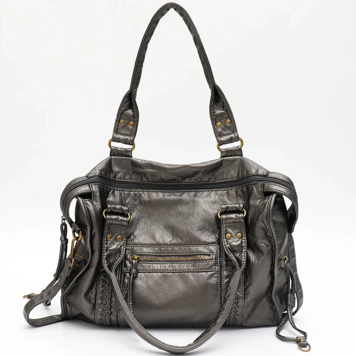 Sac de cours grand format en similicuir, design moderne pour femme active et scolaire.