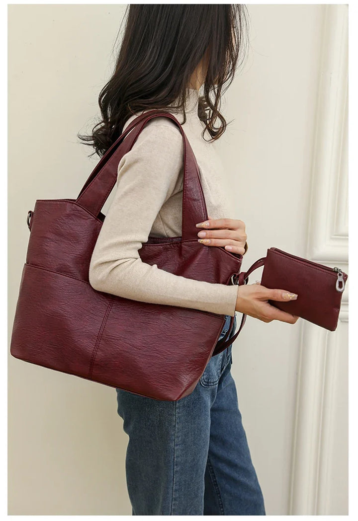Sac à épaule femme, similicuir, confortable et chic, parfait pour le collège ou le travail.