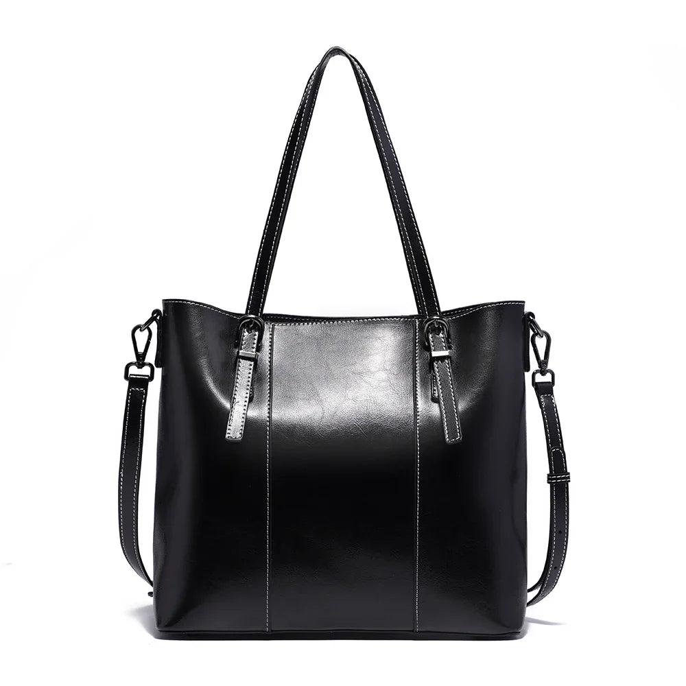 Grand sac de cours cabas en cuir pour femme, idéal pour documents et ordinateur portable.