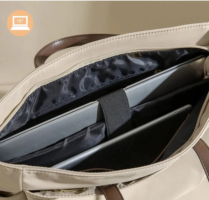 Sac étudiant à bandoulière noir, résistant à l'eau, transportant livres et PC. Idéal pour le campus.
