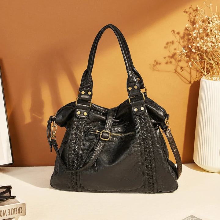 Sac bandoulière rétro hobo, spacieux et élégant pour cours et quotidien.