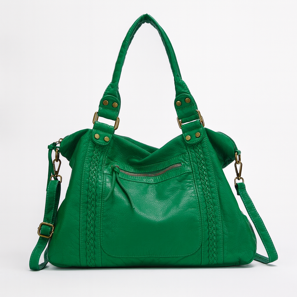 Sac à main vintage marron pour femme, style rétro chic, porté à la main, idéal pour les cours et étudiantes.