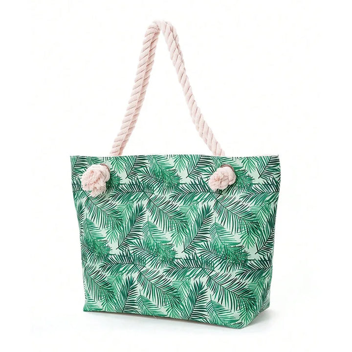 Accessoire de mode féminin, ce sac de plage cabas en toile à motifs ajoute une touche colorée à votre tenue d'été.