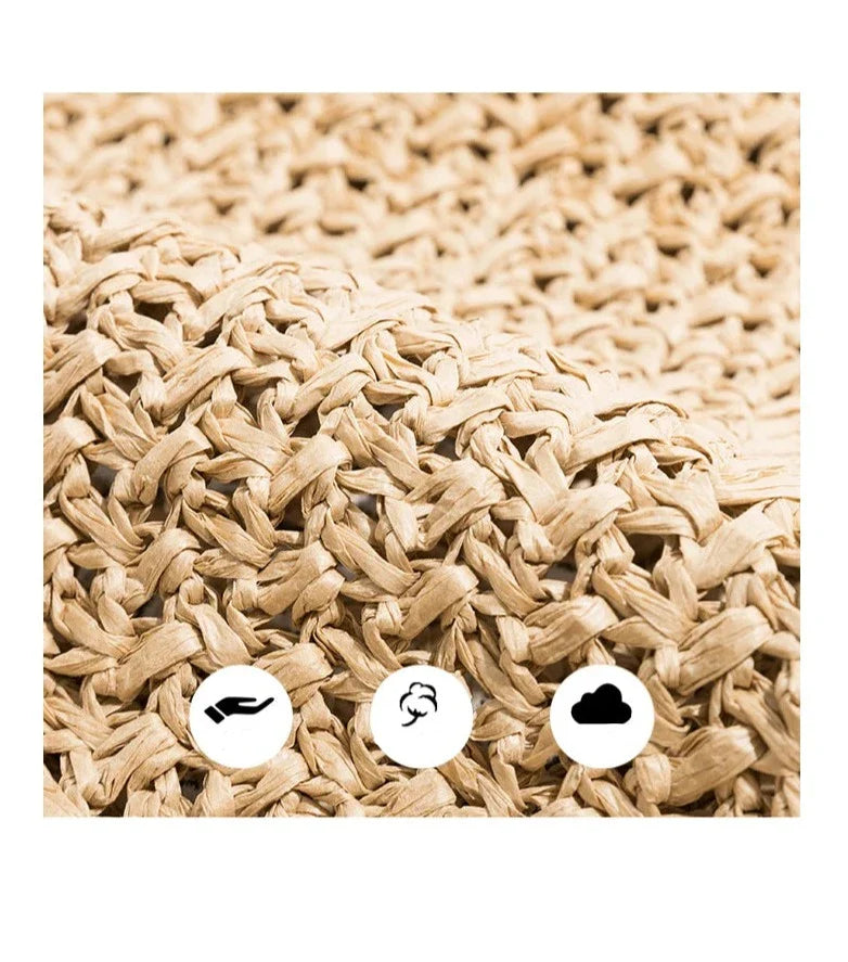 Sac de plage en paille tressée, modèle Azura, pour femme. Un accessoire de mode estival, beige et grand.