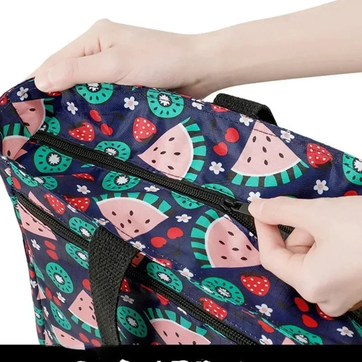 Sac de plage femme déperlant, refroidisseur intégré pour un été frais, idéal pour la plage ou les vacances.