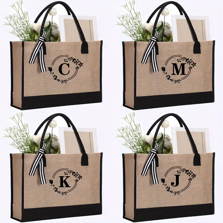 Sac femme en toile de jute, grand format, personnalisé pour un été stylé.