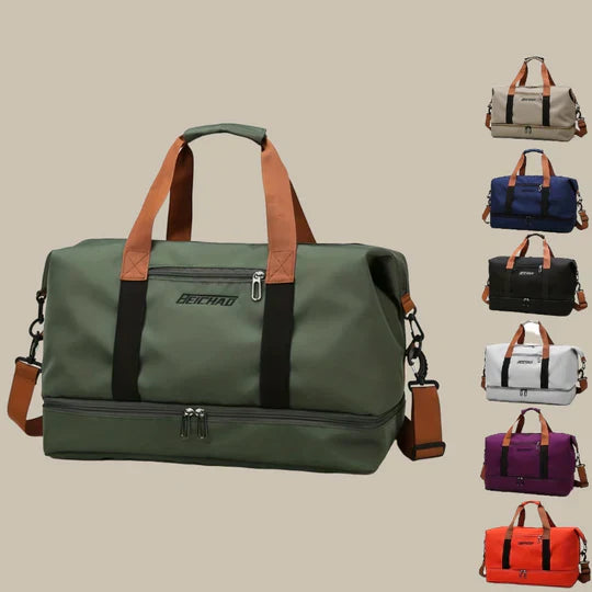 "Sac de sport homme élégant, spacieux, en tissu Oxford, multiple compartiments, bandoulière réglable, coloris variés."