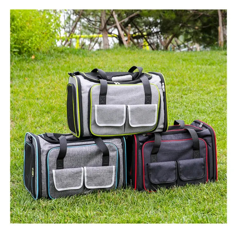 Sac de transport animal pliable, respirant.  Idéal voyage, spacieux et confortable pour animaux.