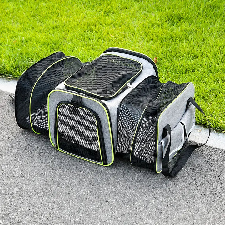Sac de transport animal pliable, respirant.  Idéal voyage, spacieux et confortable pour animaux.
