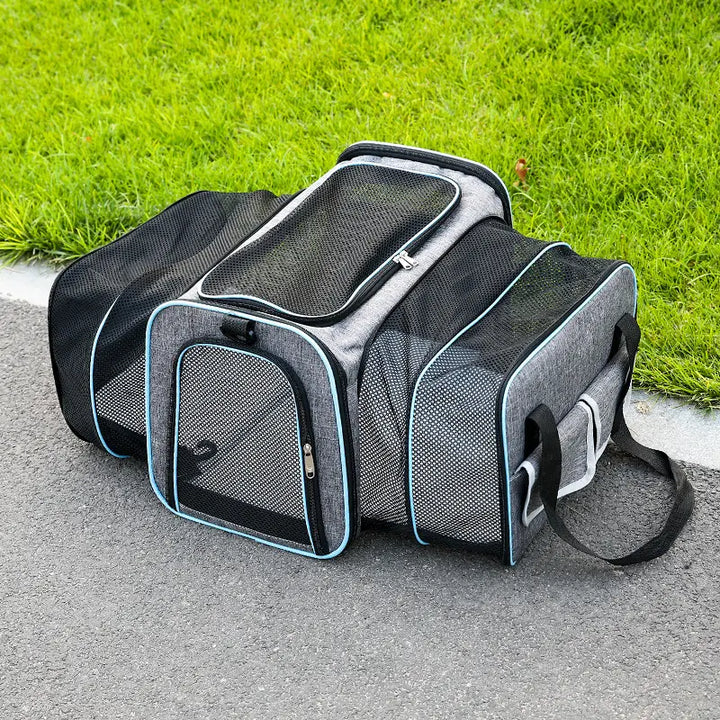 Sac de transport animal pliable, respirant.  Idéal voyage, spacieux et confortable pour animaux.