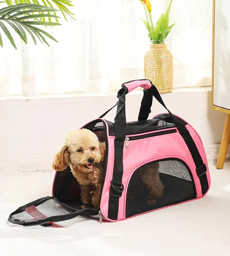 Sac de transport pliable pour chien/chat. Respirant, confortable et sécurisé pour les voyages.