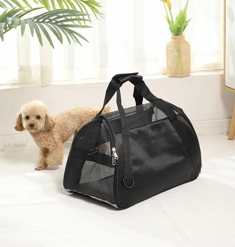 Sac de transport pliable pour chien/chat. Respirant, confortable et sécurisé pour les voyages.