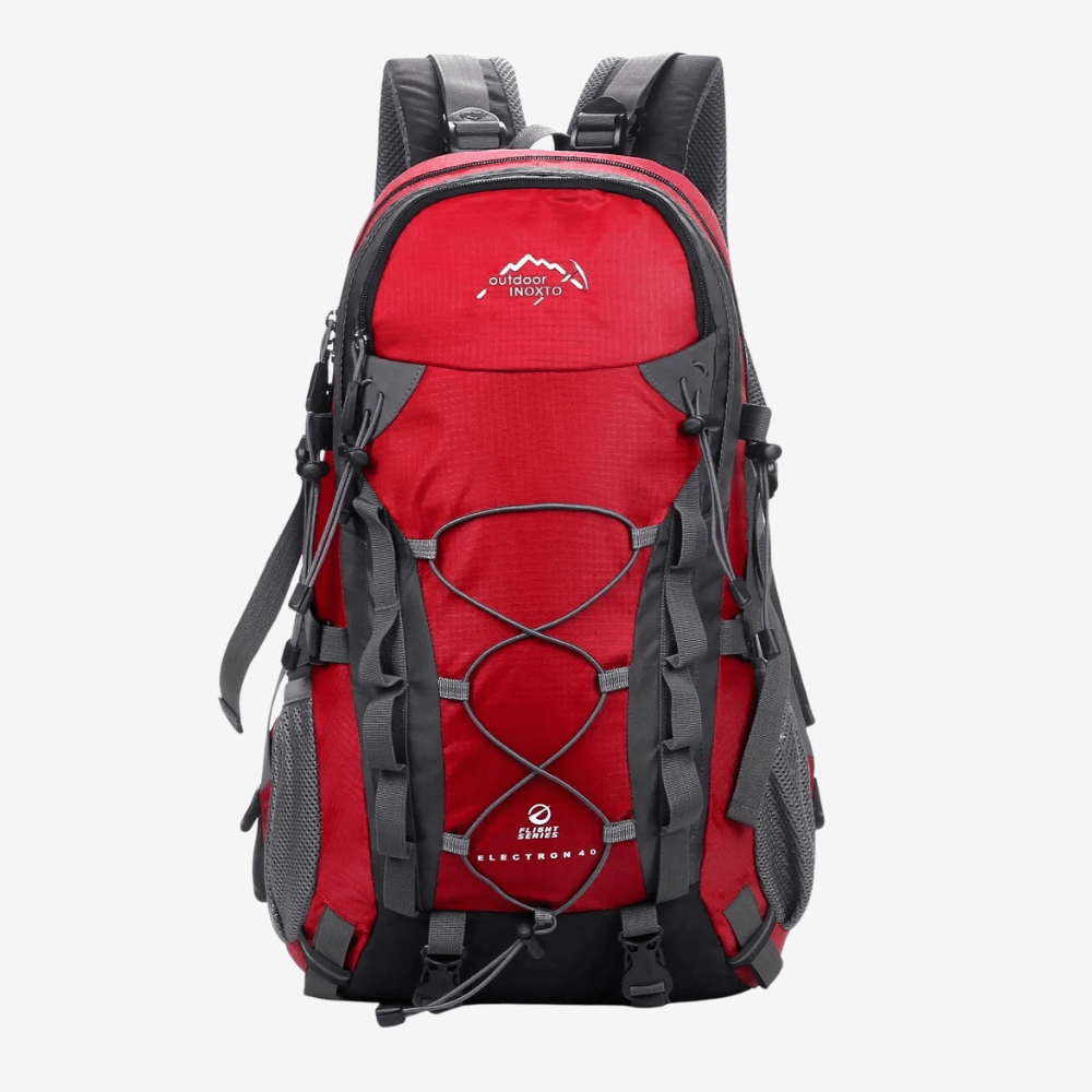 Sac de trekking 40L bleu, dos ventilé, bretelles ajustables, idéal randonnée, capacité généreuse, design ergonomique.