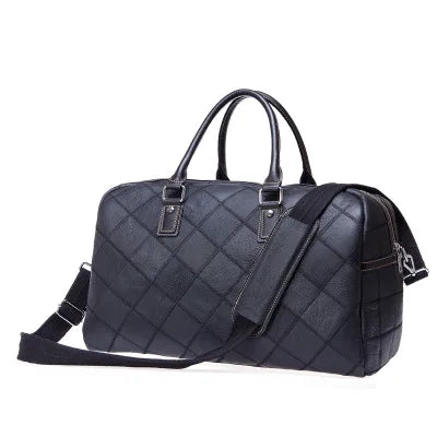 Accessoire de voyage unisexe: sac week-end en cuir marron Claude, parfait bagage cabine