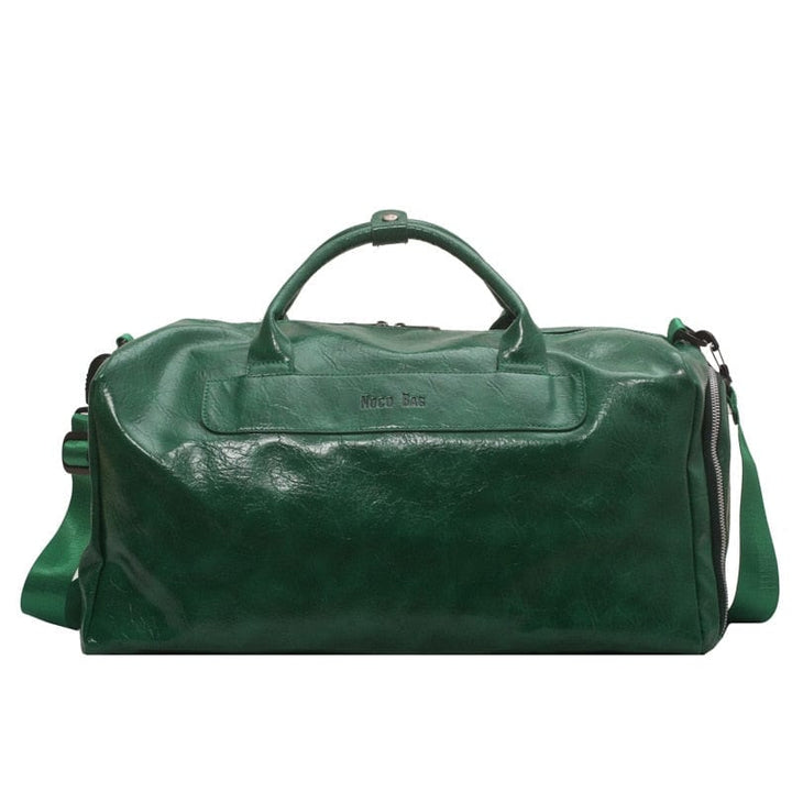 Sac de voyage femme en cuir PU élégant, grande capacité, couleur brun clair, vue de face.