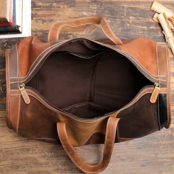 Sac à main et voyage femme grand format, cuir véritable patchwork, design unique et luxe