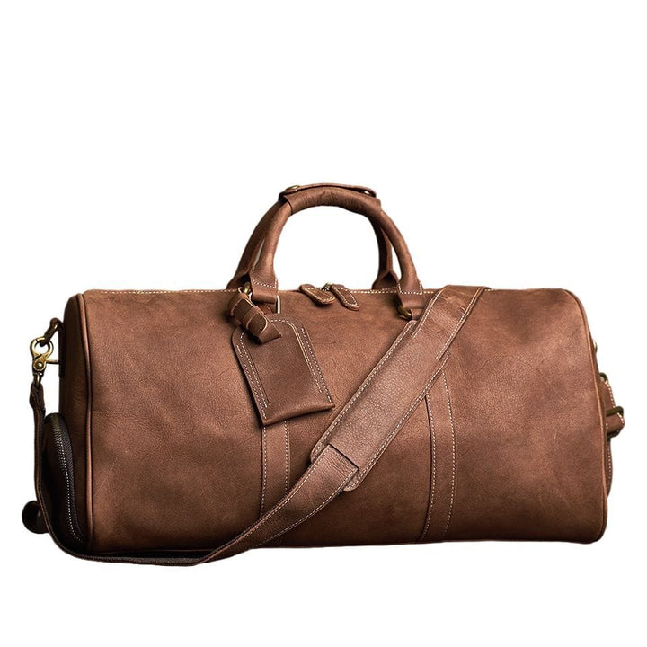 Grand sac voyage homme cuir, anse renforcée, bagage cabine élégant, fermetures éclair robustes