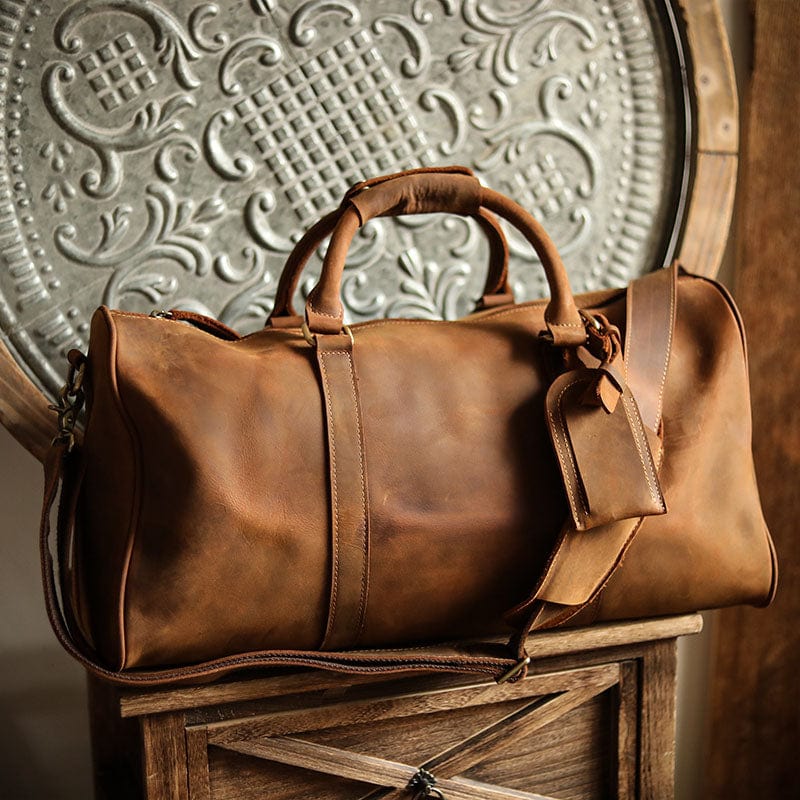 Sac de voyage en cuir Kaïs, design élégant pour les hommes, couleur noir