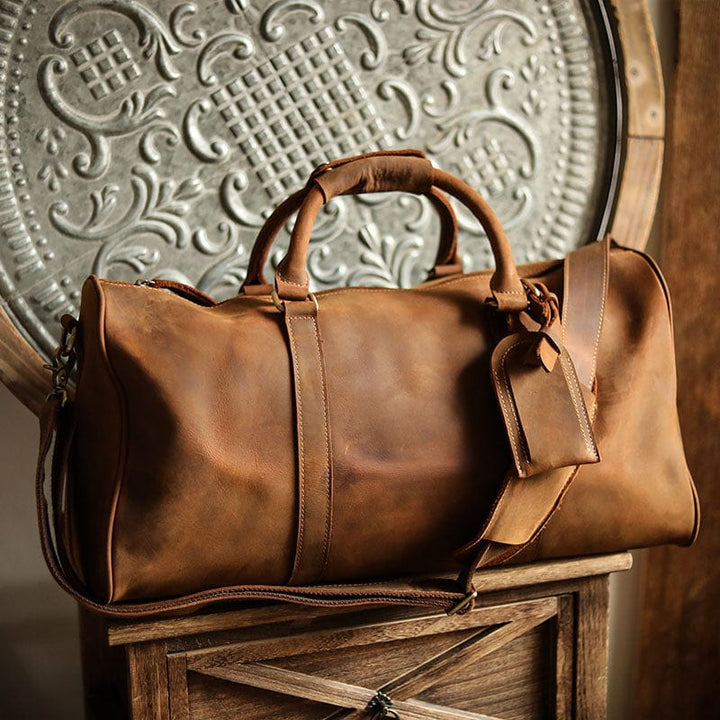 Sac de voyage en cuir Kaïs, design élégant pour les hommes, couleur noir