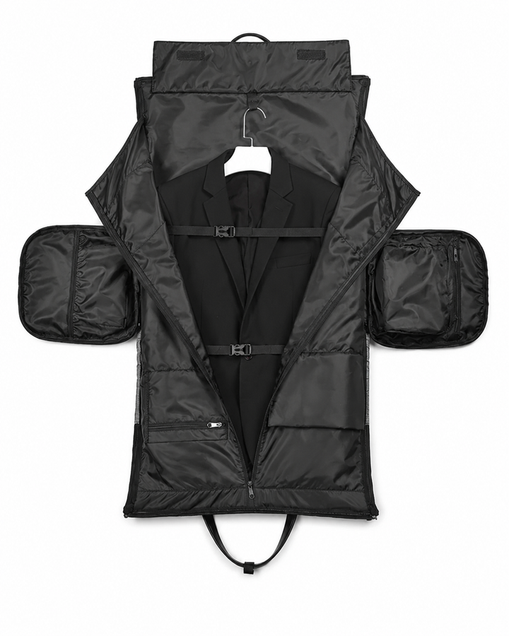 Intérieur du sac de voyage multifonction avec multiples compartiments pour organisation facile des affaires de sport ou week-end.