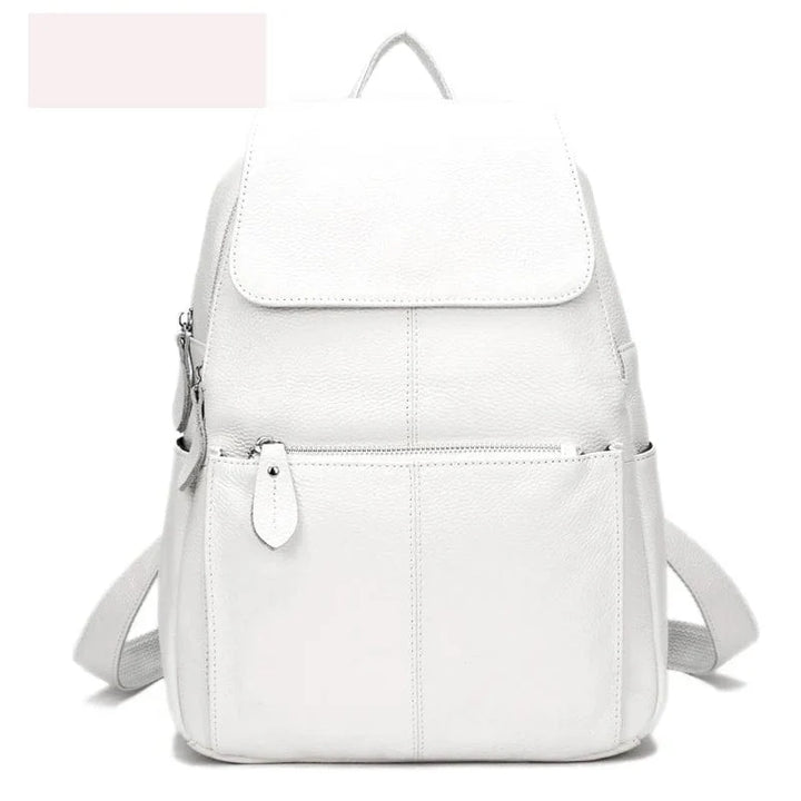 Collection de sacs à dos en cuir pour femme, différents coloris, chic et polyvalent.