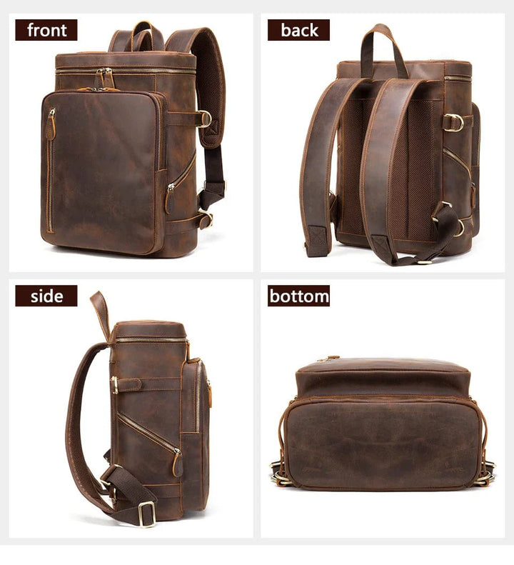 Sac à dos homme en cuir de haute qualité, accessoire élégant pour école ou bureau