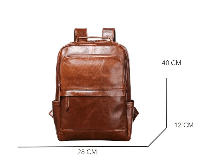 Sac à dos pour ordinateur 15 pouces en cuir pleine fleur, parfait pour les hommes en voyage, tendance