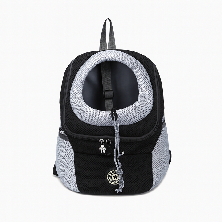 Sac à dos de transport confortable pour chat/petit chien, idéal balade, voyage et sécurité.