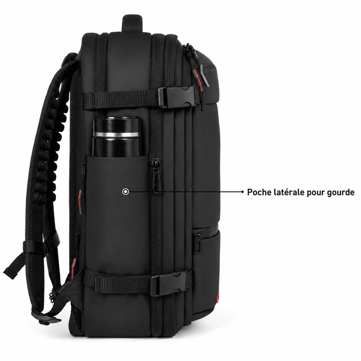 Sac à dos de voyage idéal pour un week-end ou une escapade, extensible pour s'adapter à vos besoins.