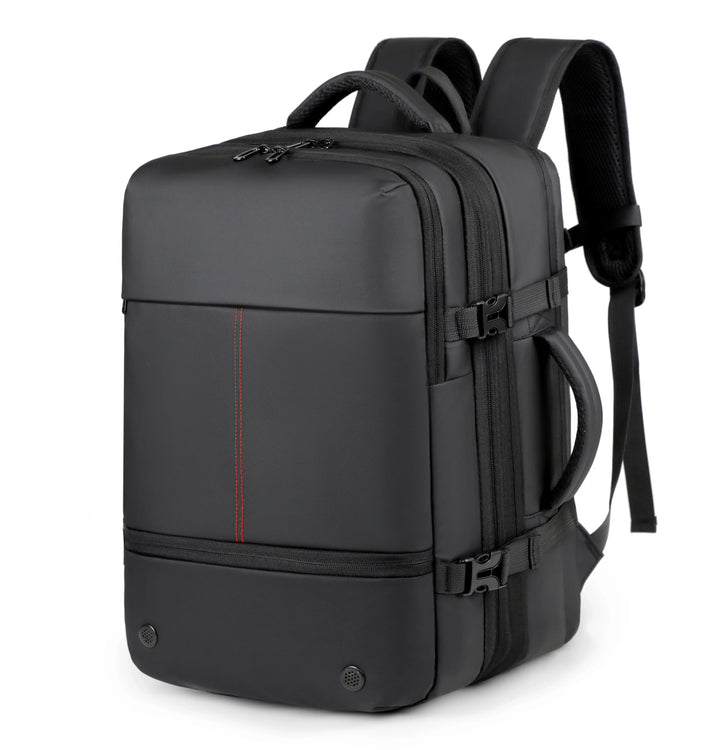 Sac à dos de voyage homme moderne et fonctionnel, noir, résistant à l'eau pour ordinateur portable de 15,6 pouces