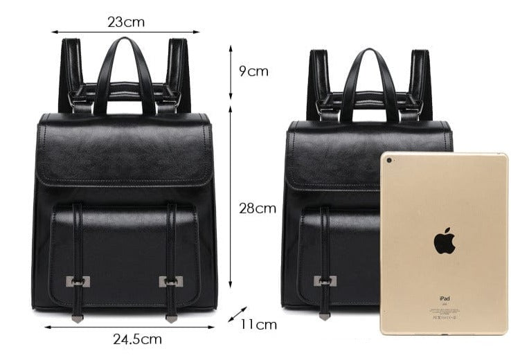 Joli sac à dos en cuir vert olive pour femme, style raffiné et tendance, avec bretelles ajustables