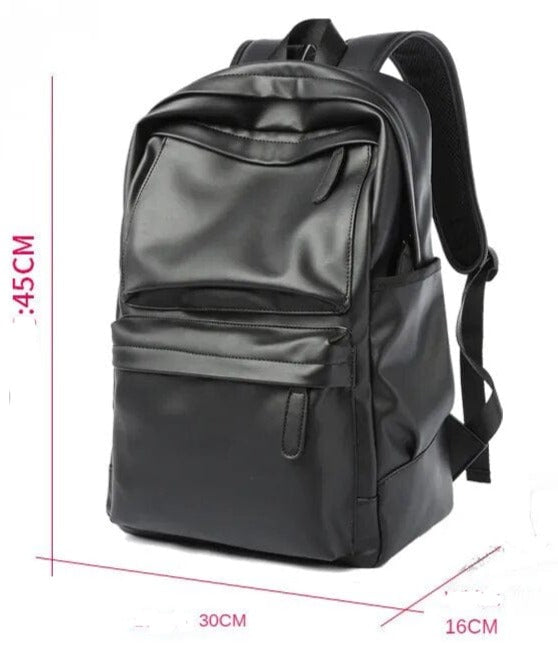 Sac à dos durable en cuir pour homme, imperméable, conçu pour ordinateur et pour un look élégant urbain.